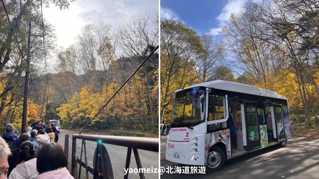 豐平峽吊橋遠眺紅葉美景