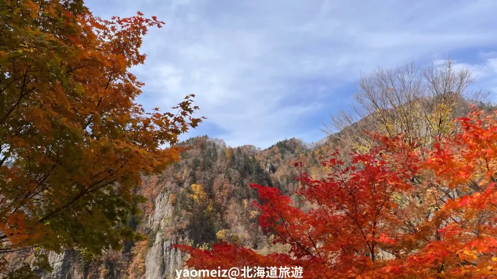 豐平峽吊橋遠眺紅葉美景